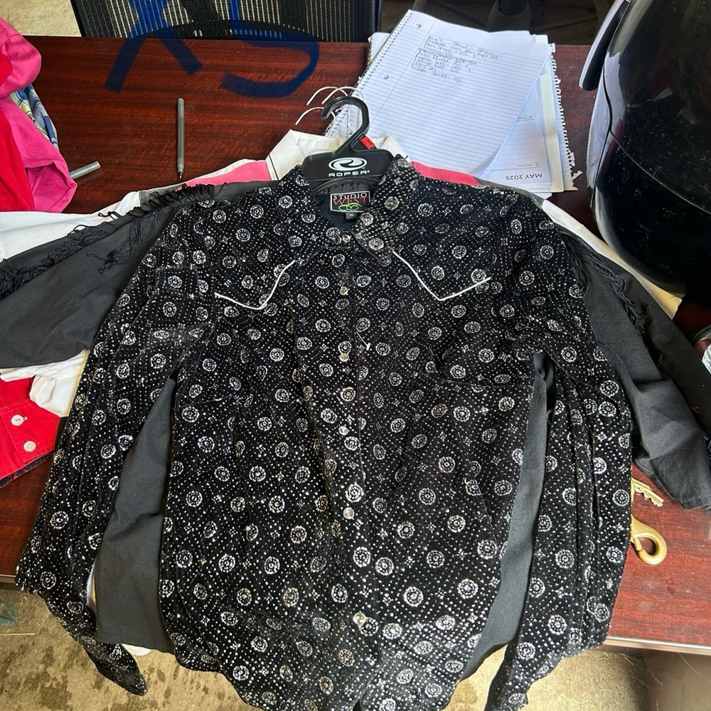Black and White Button-Up Shirt